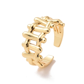 Brass Braided Design Open Cuff Ring for Women, Cadmium Free & Lead Free