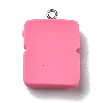 Opaque Resin Pendants, with Platinum Tone Iron Loops, Study Supplies, Calculator