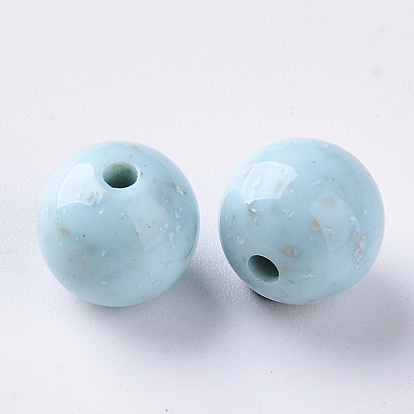 Antique Style Opaque Acrylic Beads, Round