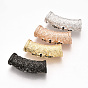 Micro cuivres ouvrent cubes perles tube de zircone, Perles avec un grand trou   , noir