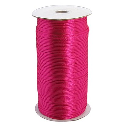 Eco-Friendly 100% Polyester Thread, Rattail Satin Cord, for Chinese Knotting, Beading, Jewelry Making