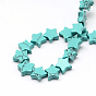 Dyed Synthetical Turquoise Beads Strands, 11x11.5x4~5mm, Hole: 1mm, about 20pcs/strand, 7.87 inch