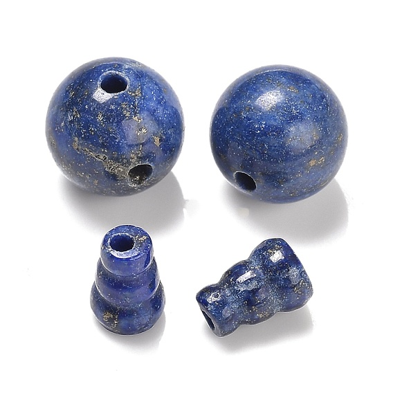 Perles de gourou en lapis-lazuli 3 trou naturel, perles t-percées, pour la fabrication de bijoux bouddhiste, teint