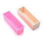 Rectangular Pine Wood Soap Molds Sets, with Silicone Mold and Wood Box, DIY Handmade Loaf Soap Mold Making Tool