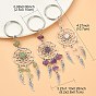Natural Gemstone Chips Keychain, with Tibetan Style Pendants and 316 Surgical Stainless Steel Key Ring, Woven Net/Web with Feather