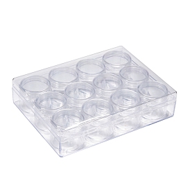 Recipientes de almacenamiento de cuentas de plástico, con 12 piezas de tarros de cuentas pequeños con tapa de rosca de 39x32.5 mm