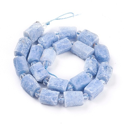 Perles de calcite bleues naturelles, rectangle