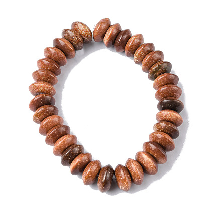 Synthetic Goldstone Beads Strands, Saucer Beads, Rondelle