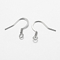 304 Stainless Steel Earring Hooks, with Horizontal Loop