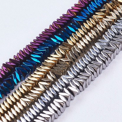 Electroplate Non-Magnetic Synthetic Hematite Strands, Faceted, Square