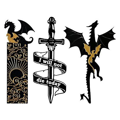Acrylic Bookmarks Set, Rectangle/Dragon/Sword Bookmark, School Office Supplies