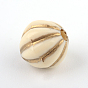 Perles acryliques citrouille de placage, métal doré enlaça, 7.5x8mm, trou: 1.5 mm, environ 1950 pcs / 500 g