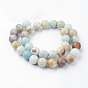 Brins de perles d'amazonite de fleurs naturelles, ronde