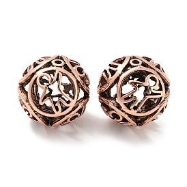 Alloy Beads, Hollow, Round with Human