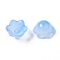 Transparent Two Tone Spray Painted Glass Beads, Flower