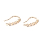 Rack Plating Brass Micro Pave Cubic Zirconia Earring Hooks, with Horizontal Loop, Long-Lasting Plated
