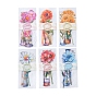 5Pcs Flower PET Waterproof Self Adhesive Stickers, for Scrapbooking, Travel Diary Craft