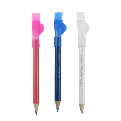 Professional Tailors Chalk Pen with Brush, Tailor's Fabric Marker Chalk, Sewing Tool