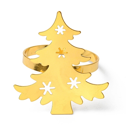 Рождественские кольца для салфеток из железа и сплава, держатель для салфеток, ежедневный доступ в ресторан, золотые, дерево/снежинка