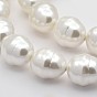 Coquille ovale brins perles de perles, polie, 15x13x12mm, Trou: 1mm, Environ 26 pcs/chapelet, 15.7 pouce