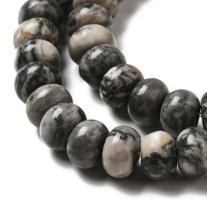Natural Map Stone Beads Strands, Rondelle