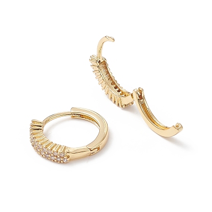 Cubic Zirconia Hoop Earrings, Real 18K Gold Plated Brass Jewelry for Women, Cadmium Free & Nickel Free & Lead Free