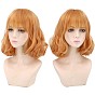 Cosplay Party Wigs, Synthetic Wigs, Heat Resistant High Temperature Fiber, Short Wavy Curly Wigs with Bangs for Women