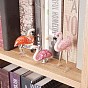 3 figurines de flamants roses, décor de mini statue de flamant rose en verre soufflé à la main, ornements d'oiseaux en verre pour la décoration de la maison cadeau
