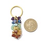 Porte-clés en perles de pierre précieuse naturelle sur le thème du chakra, avec 304 accessoires en acier inoxydable