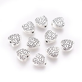 Tibetan Style Alloy Beads, Lead Free and Cadmium Free, Heart