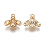 Brass Charms, Nickel Free, Real 18K Gold Plated, Bee
