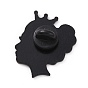 Pin de esmalte de palabra, Broche de feminismo de aleación negra de electroforesis para ropa de mochila