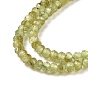 Péridot naturelles brins de perles, facette, rondelle