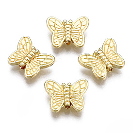 Rack Plating Alloy Beads, Cadmium Free & Lead Free, Butterfly