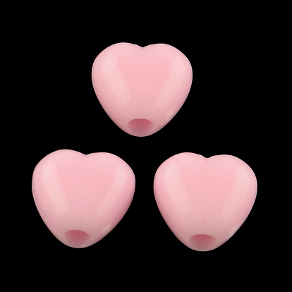Opaque Acrylic Beads, Heart, 7x7x5mm, Hole: 2mm, about 3500pcs/500g