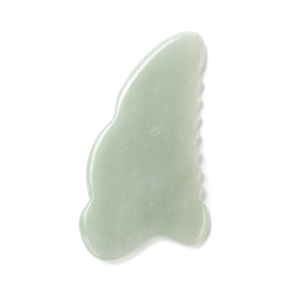 Натуральный зеленый авантюрин гуаша камень, инструмент для массажа со скребком гуа ша, для спа расслабляющий медитационный массаж, неокрашенными, формы пилы