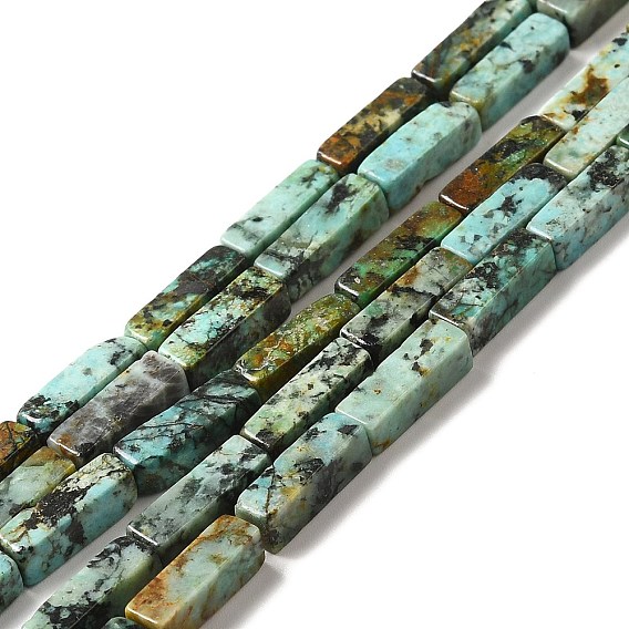 Natural African Turquoise(Jasper) Beads Strands, Cuboid