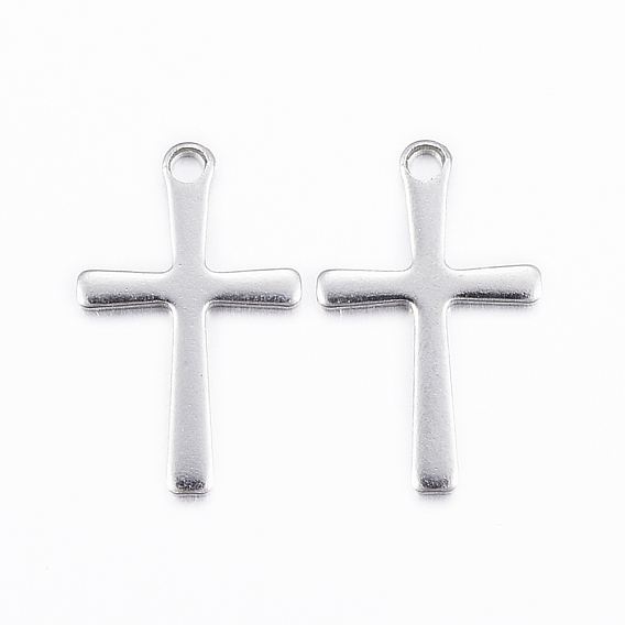 Placage ionique (ip) 304 breloques en acier inoxydable, pendentifs croix