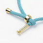 Fabrication de bracelet en corde de coton torsadée, avec les accessoires en acier inoxydable, or