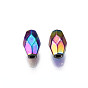 Rack Plating Rainbow Color Alloy Beads, Cadmium Free & Nickel Free & Lead Free, Faceted, Barrel