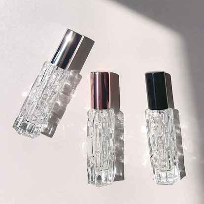 Botellas de spray de vidrio portátiles vacías, con fornituras de aluminio, envase de perfume de viaje