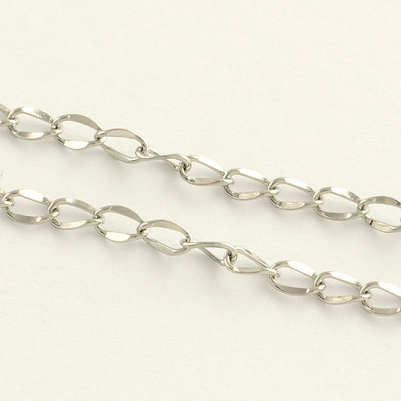 304 Stainless Steel Curb Chains, with Spool, Soldered