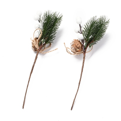 Plastic Artificial Winter Christmas Simulation Pine Picks Decor, for Christmas Garland Holiday Wreath Ornaments