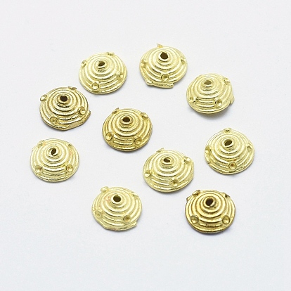 Brass Bead Caps, Lead Free & Cadmium Free & Nickel Free, Half Round, Apetalous