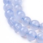 Rangs de perles d'agate en dentelle bleue naturelle de grade aa, ronde