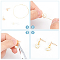 BENECREAT 18Pcs 3 Style Brass Cubic Zirconia Stud Earring Findings with Loop, with 40Pcs Plastic Ear Nuts, Moon & Star & Square