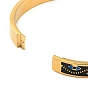 Bracelets à motif mauvais œil en émail, placage ionique (ip) 304 bracelet à charnière en acier inoxydable pour femme