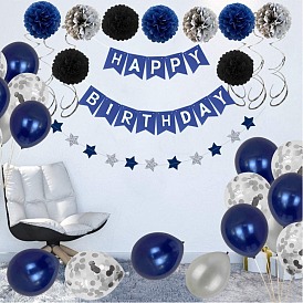 День рождения бумажный флаг цветочный шар, латексные воздушные шары для украшения дома на вечеринку