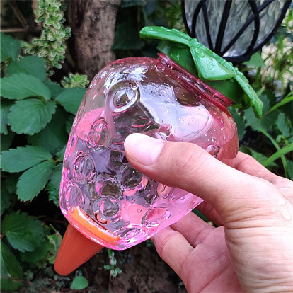 Piquets en plastique auto-arrosants fraise/tigre/cœur, dispositif d'arrosage automatique des fleurs, abreuvoir de jardin, avec pointe en céramique