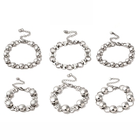 304 Stainless Steel Flat Round Link Chain Bracelet